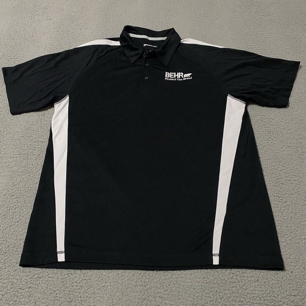 Behr Paint Polo Shirt Mens XL Black Performance Work Wear Employee Office Golf